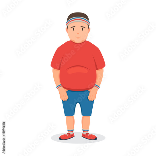 Fat man in a sports uniform