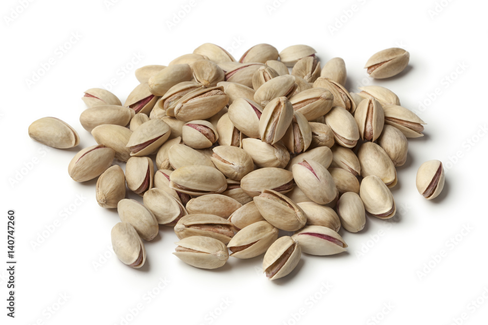 Heap of unshelled pistachio nuts