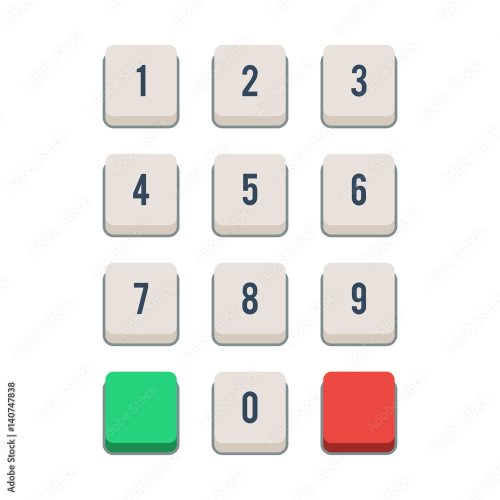 Buttons with numbers Buttons with numbers