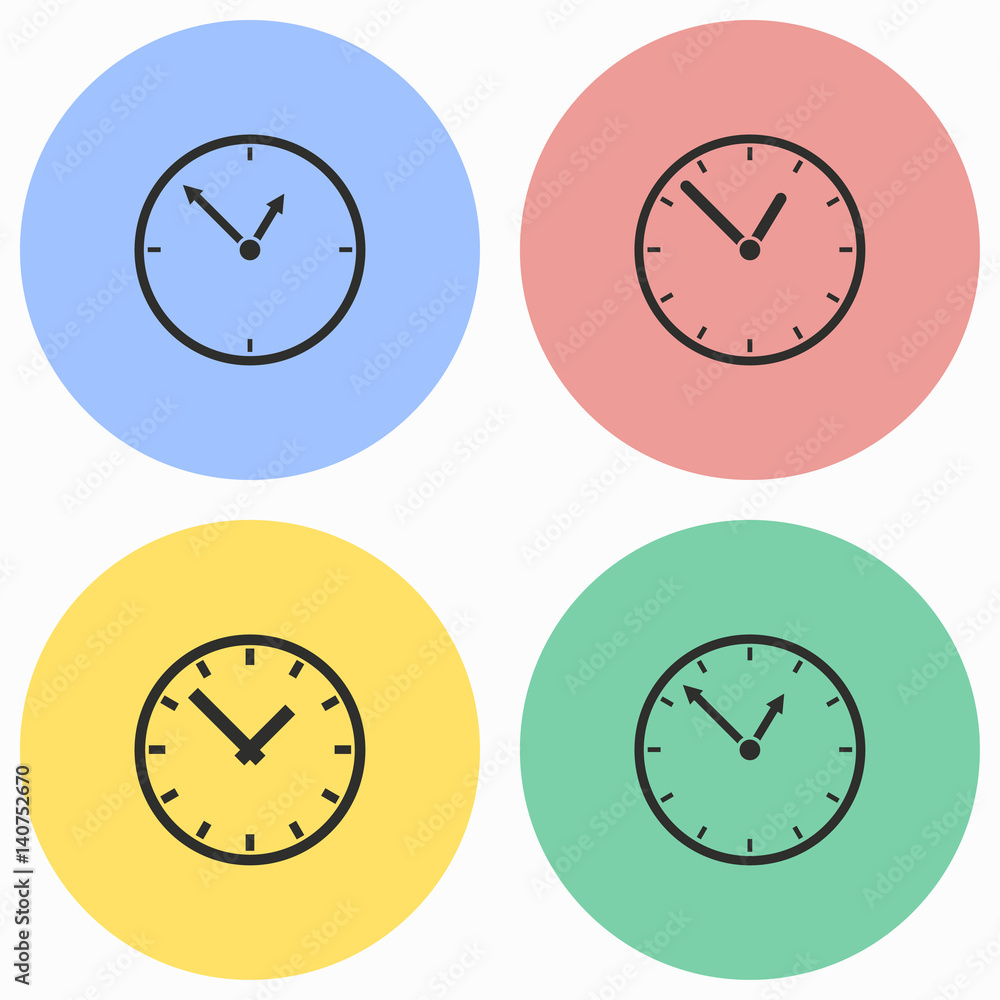 Clock icon set. Clock icon set.