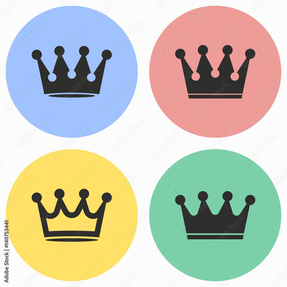Crown icon set. Crown icon set.