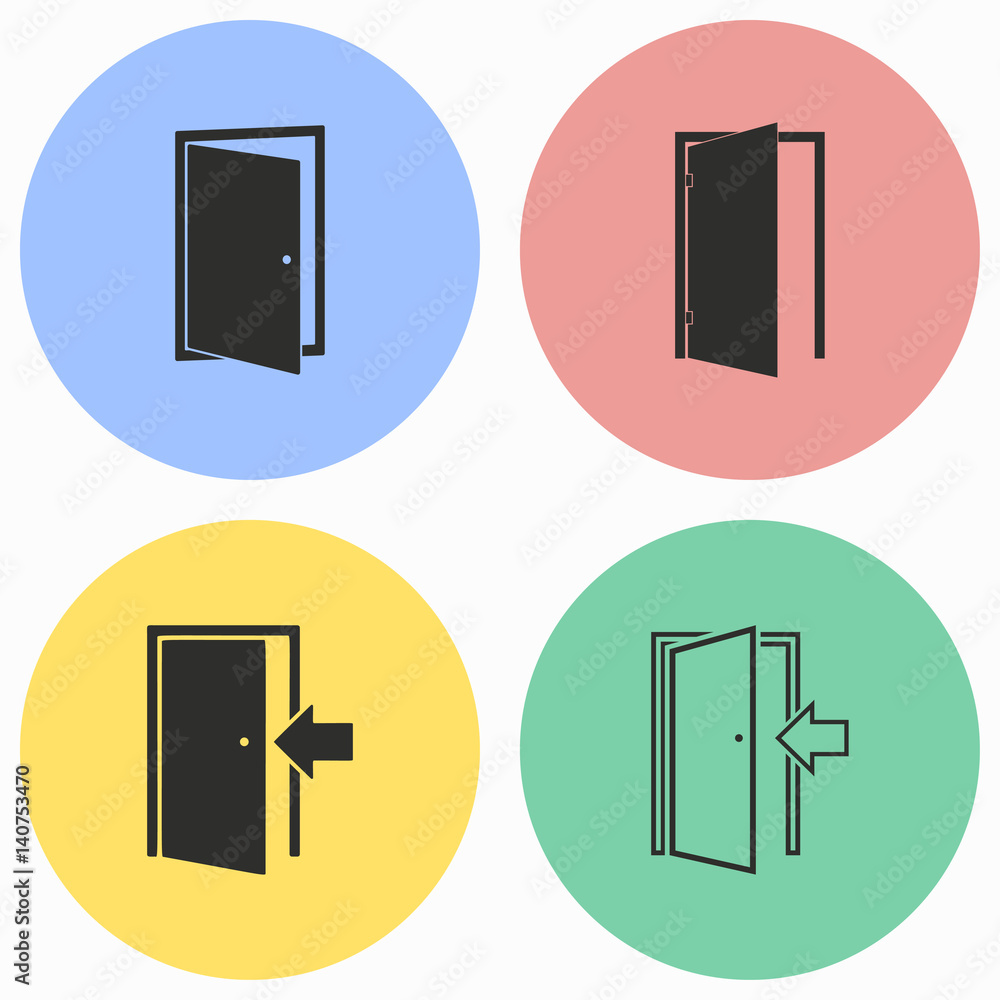 Door icon set.