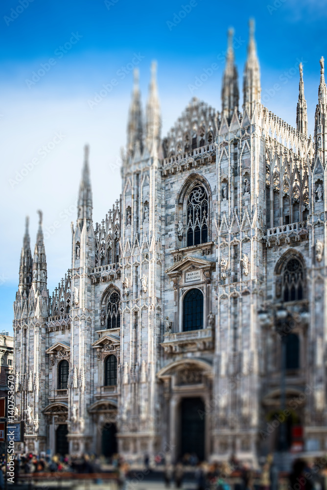 Milan city spirit Italy - Milan Duomo cathedral - artificial selective focus effect