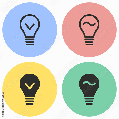 Lamp icon set.