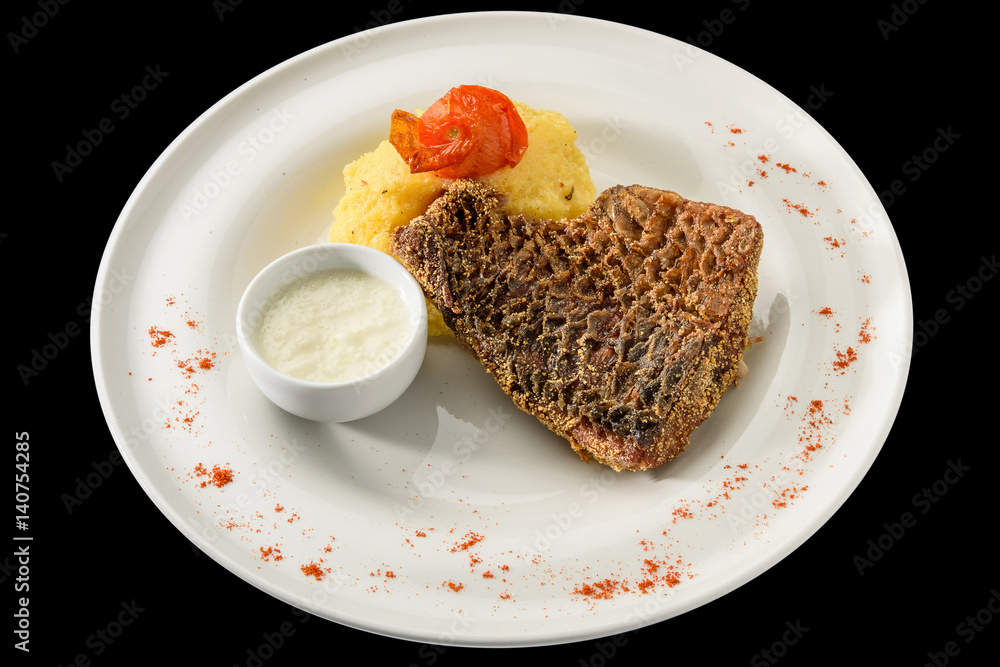 Fried perch with cornmeal and flour StockFoto Adobe Stock