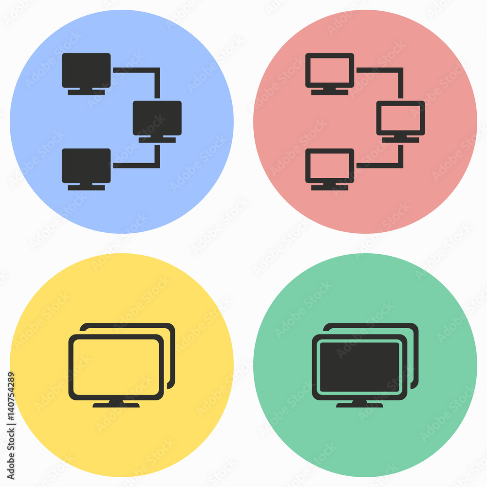 Network icon set. Network icon set.