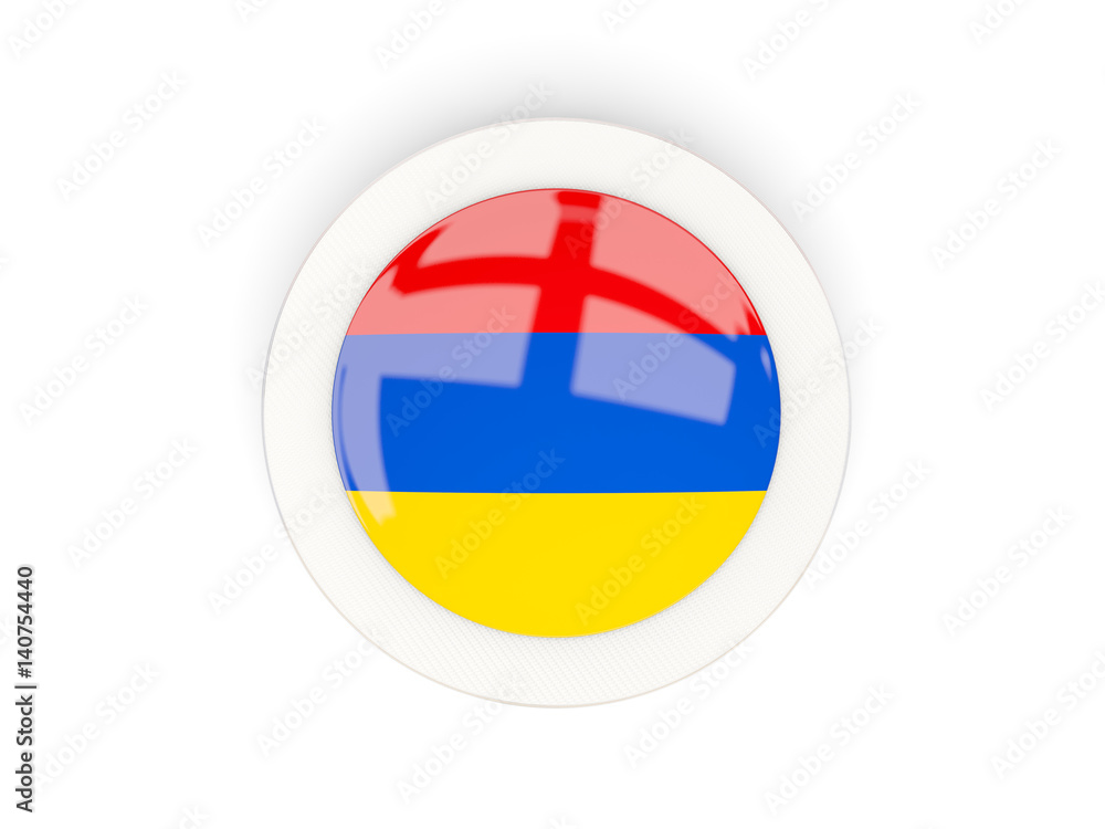 Round flag of armenia with carbon frame Round flag of armenia with carbon frame