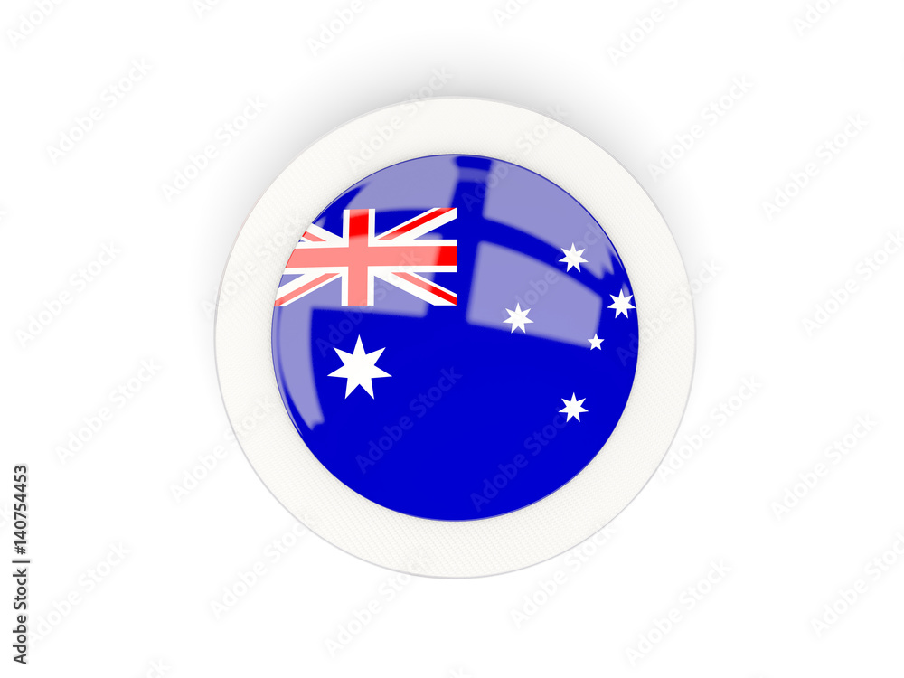 Round flag of australia with carbon frame Round flag of australia with carbon frame