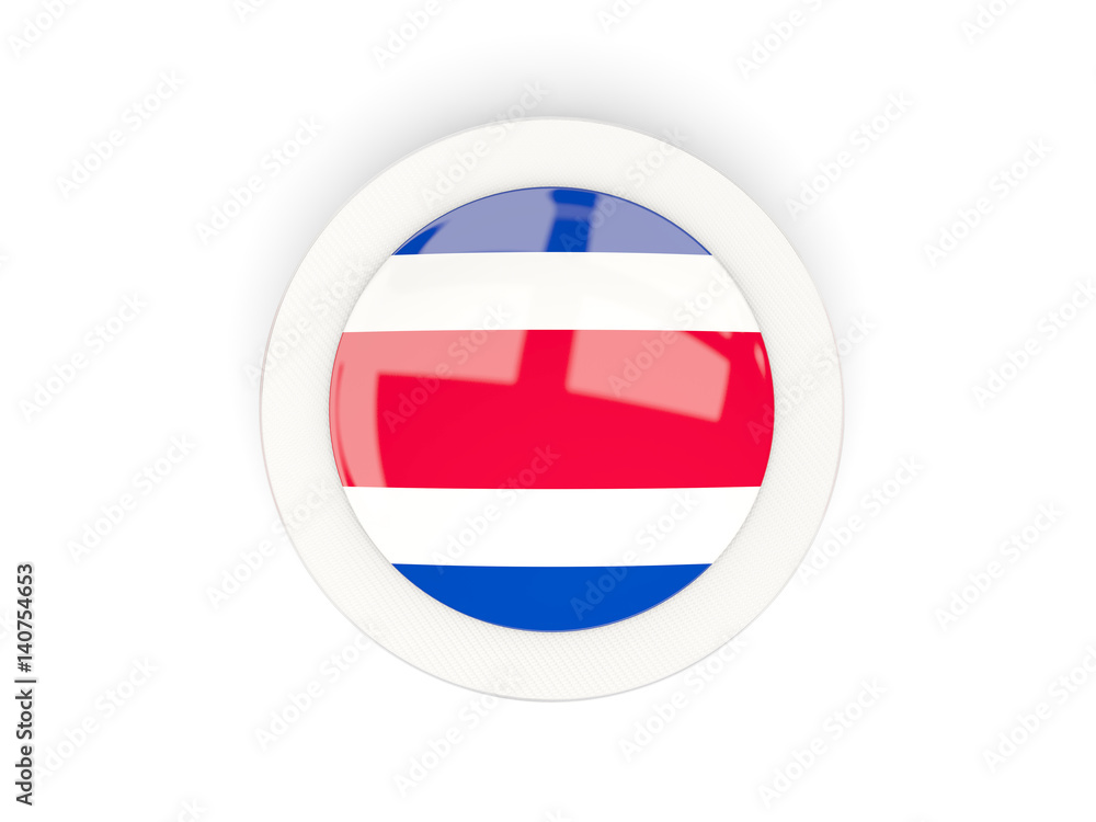 Round flag of costa rica with carbon frame Round flag of costa rica with carbon frame