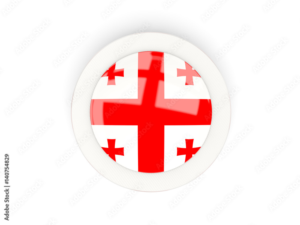 Fototapeta premium Round flag of georgia with carbon frame