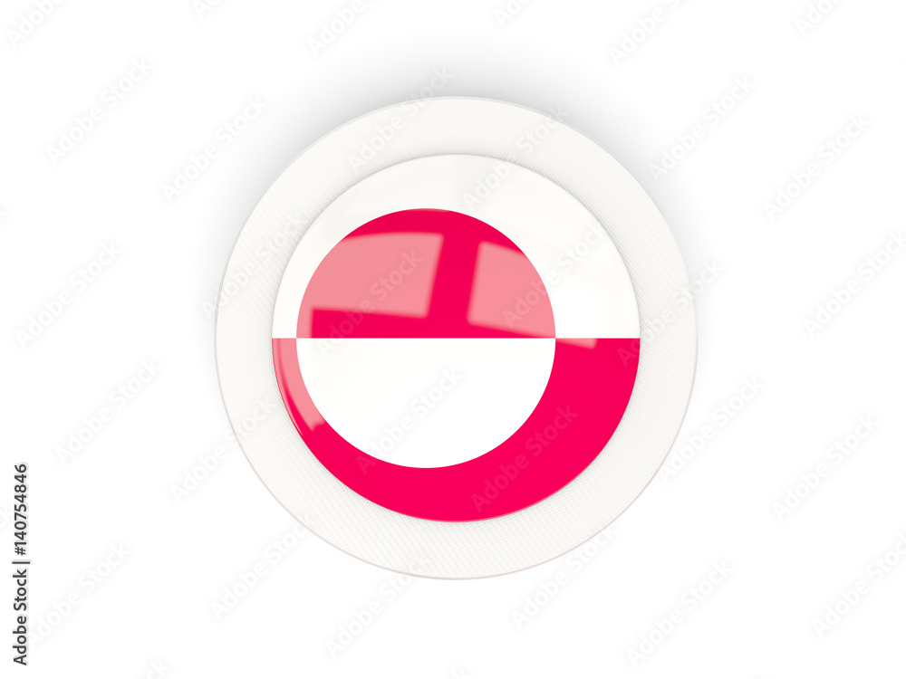 Round flag of greenland with carbon frame Round flag of greenland with carbon frame