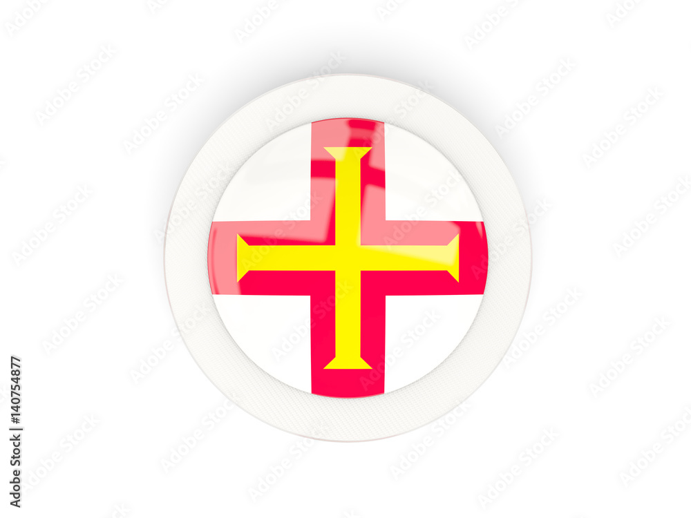 Obraz premium Round flag of guernsey with carbon frame