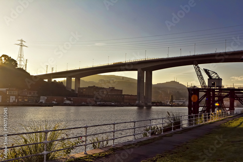 Bilbao city, North camino de Santiago part, view at the river