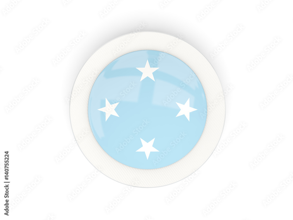 Round flag of micronesia with carbon frame Round flag of micronesia with carbon frame