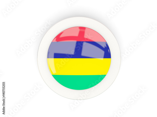 Round flag of mauritius with carbon frame