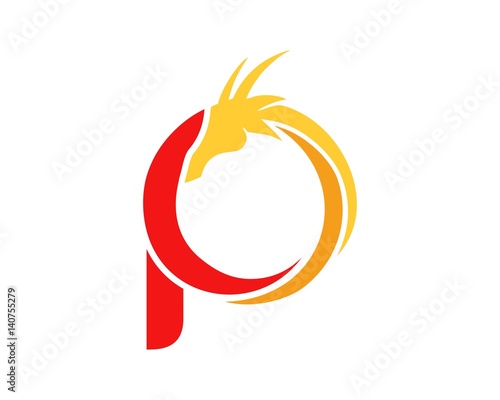 letter P dragon logo