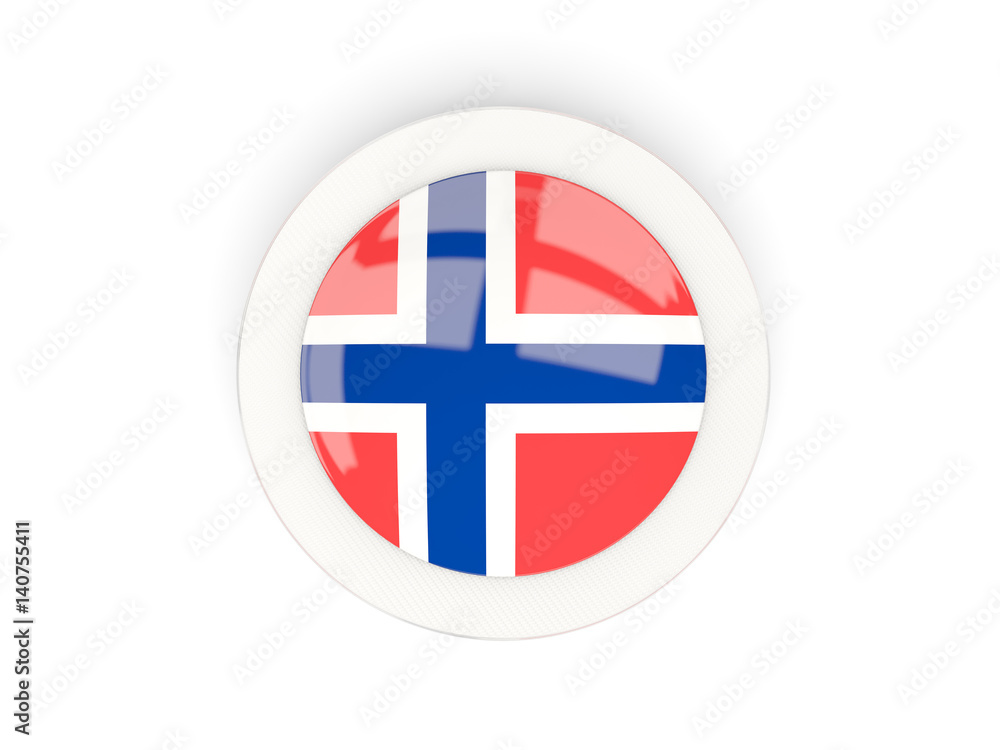 Obraz premium Round flag of norway with carbon frame