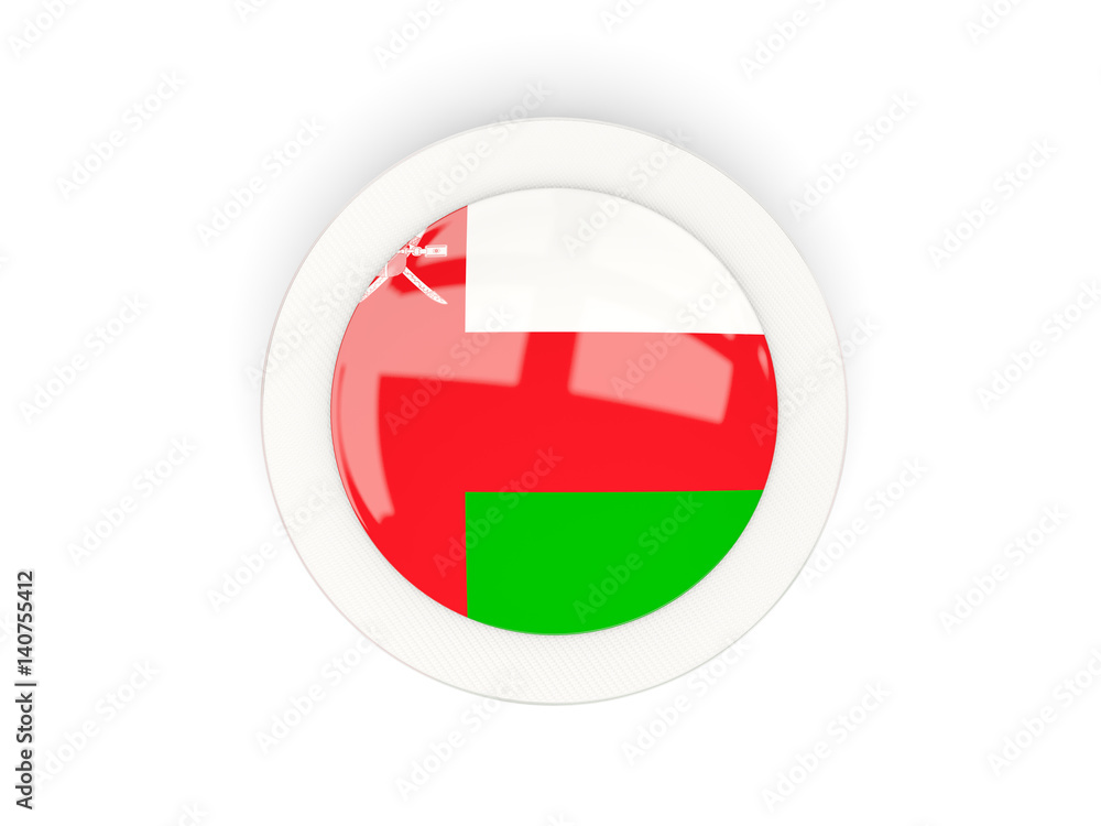 Round flag of oman with carbon frame