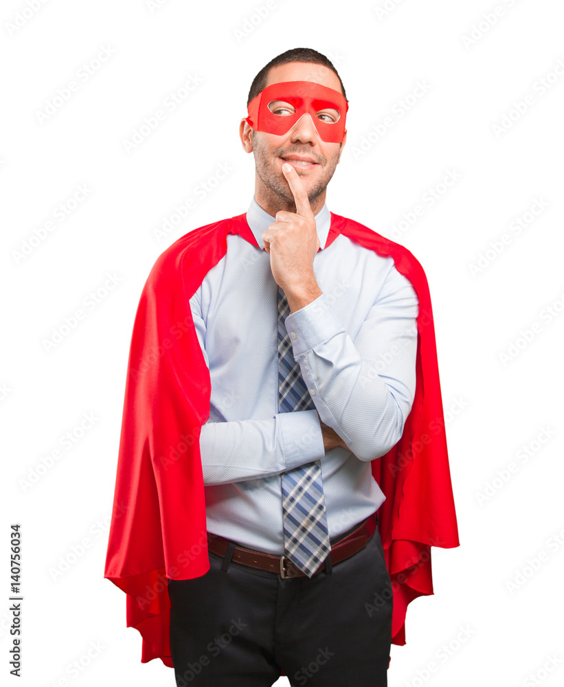 Doubtful super businessman posing Doubtful super businessman posing