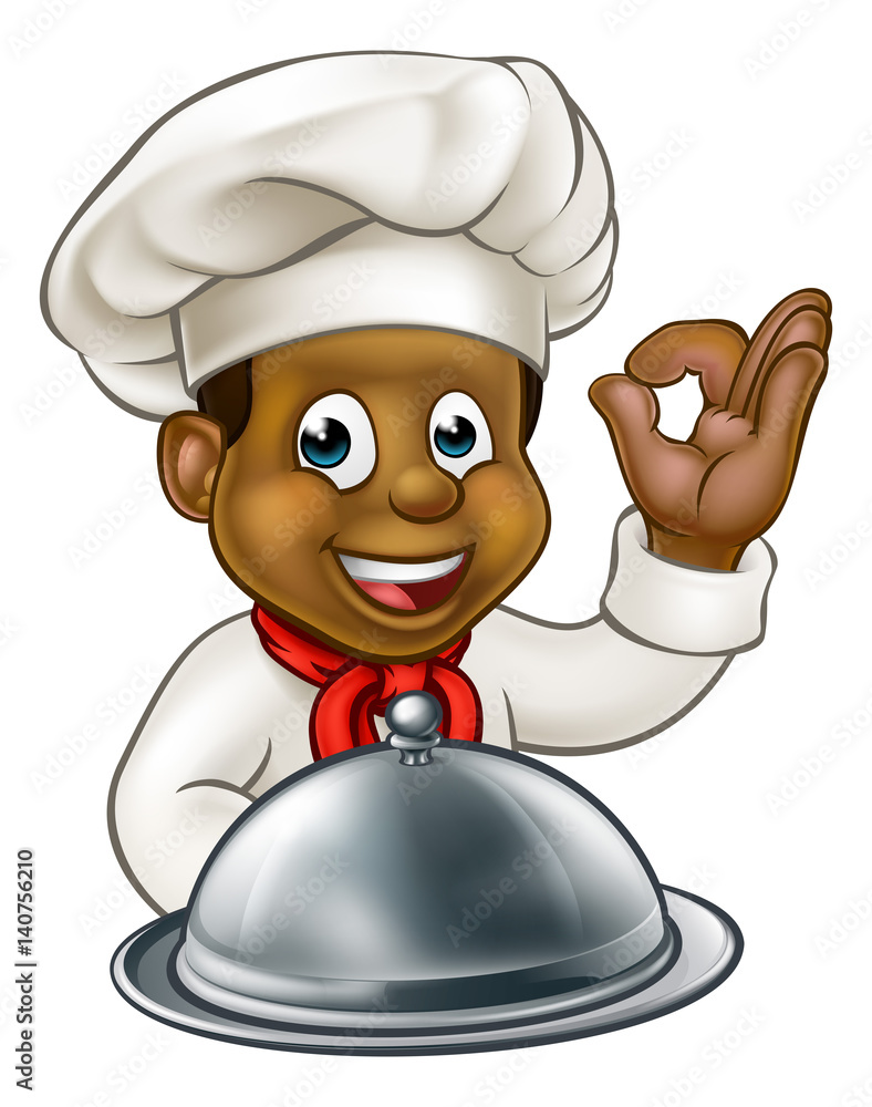 Black Chef Cartoon Character Mascot Black Chef Cartoon Character Mascot