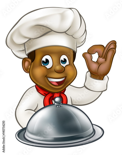 Black Chef Cartoon Characte...