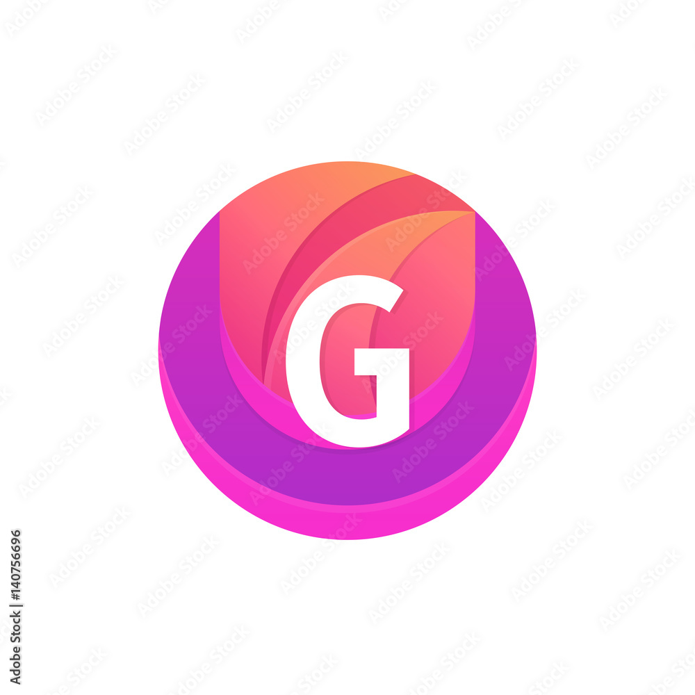 Letter G logo abstract circle shape element. Vector round company icon sign. Letter G logo abstract circle shape element. Vector round company icon sign.