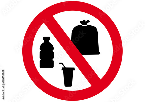Schild Plastikmüll verboten
