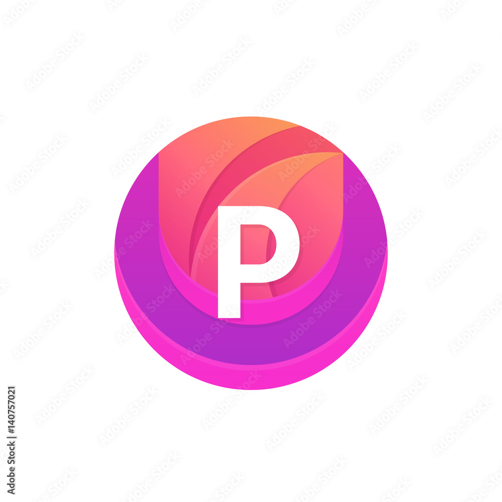 Letter P logo abstract circle shape element. Vector round company icon sign. Letter P logo abstract circle shape element. Vector round company icon sign.