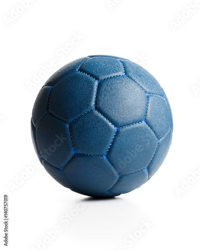 Canvas-taulu Blue leather ball on white background