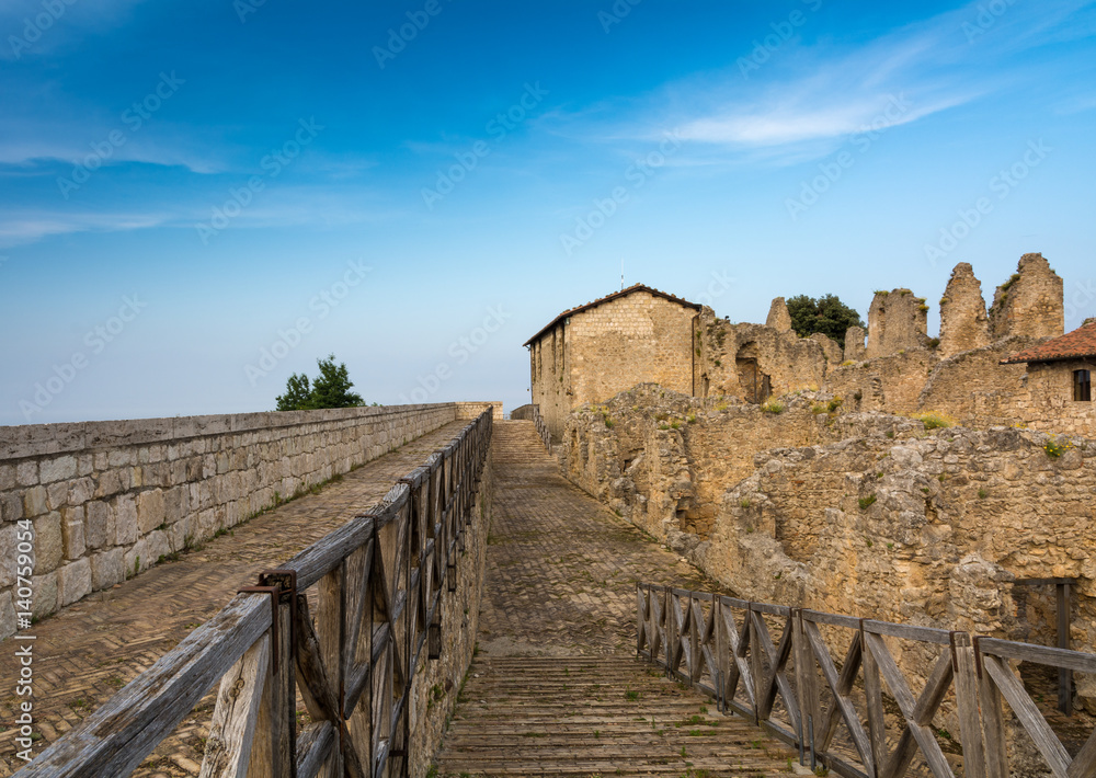 Fortezza di Civitella del Tronto, Teramo, Italia. Antico sito storico. 