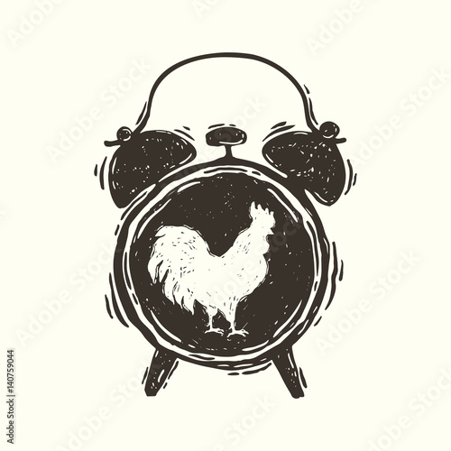 Alarm clock with Rooster