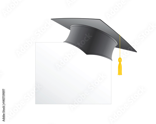 Graduation cap isolated on a white background