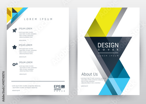 Cover Design Vector template set  Brochure, Annual Report, Magazine, Poster, Corporate Presentation, Portfolio, Flyer, Banner, Website. A4 size © Absemetov