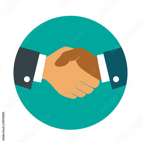 Handshake icon. Shake hands, agreement, good deal, partnership concepts. Premium quality. Modern flat design graphic elements. Vector illustration.