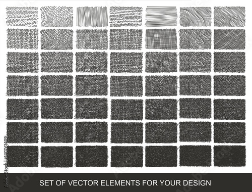 Set drawing gradient texture brushes. Hand-drawn abstract design elements. vector Collection of backgrounds