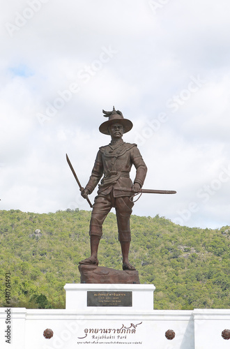 Hua Hin , Thailand  : King Taksin statue at Raja Bhakti park ,The Great King of Thailand monument new landmark in Hua Hin, Thailand. photo