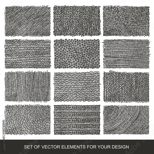 Collection of textures, brushes, graphics, design element. Hand-drawn. Abstract background. Modernistic Art.