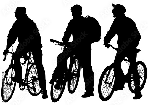 Sport man whit bike on white background
