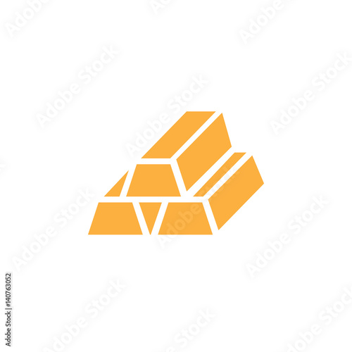 Gold bars icon vector, filled flat sign, solid colorful pictogram isolated on white. Symbol, logo illustration