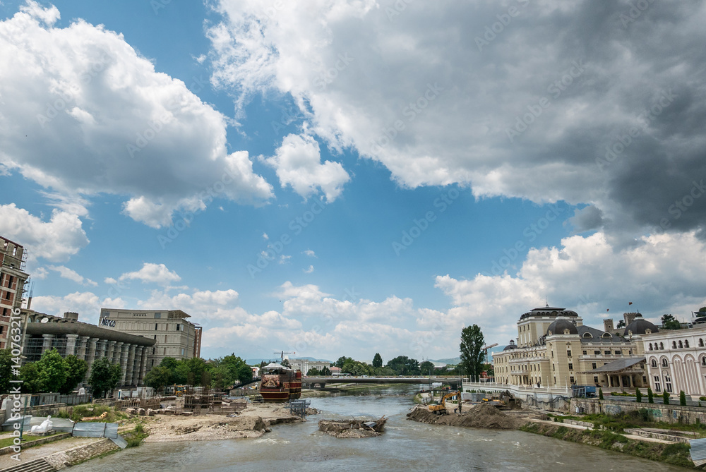 Skopje, building a new bridge