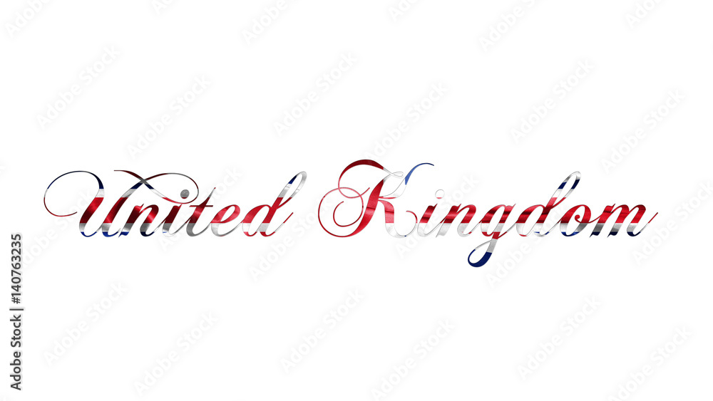 United Kingdom Text Written On White Background 3D illustration United Kingdom Text Written On White Background 3D illustration