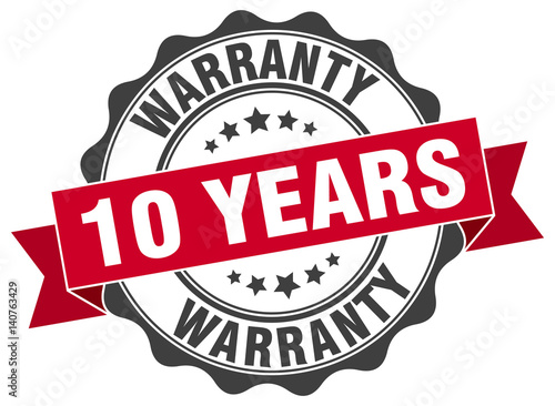 10 years warranty stamp. sign. seal
