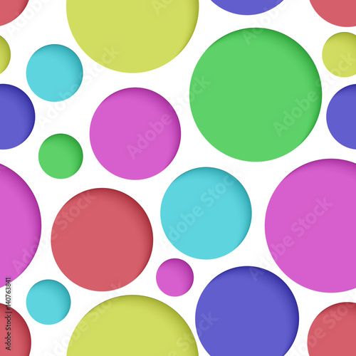 Seamless texture - colored paper cut circles.