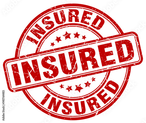insured red grunge stamp