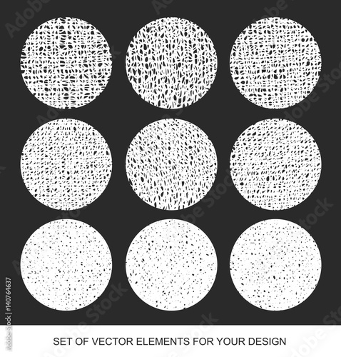 Gradient shading vector elements. Collection isolated textures, brushes, graphics, design. Handmade. Abstract background. Modernistic Art.