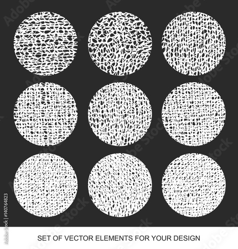 Gradient shading vector elements. Collection isolated textures, brushes, graphics, design. Handmade. Abstract background. Modernistic Art.