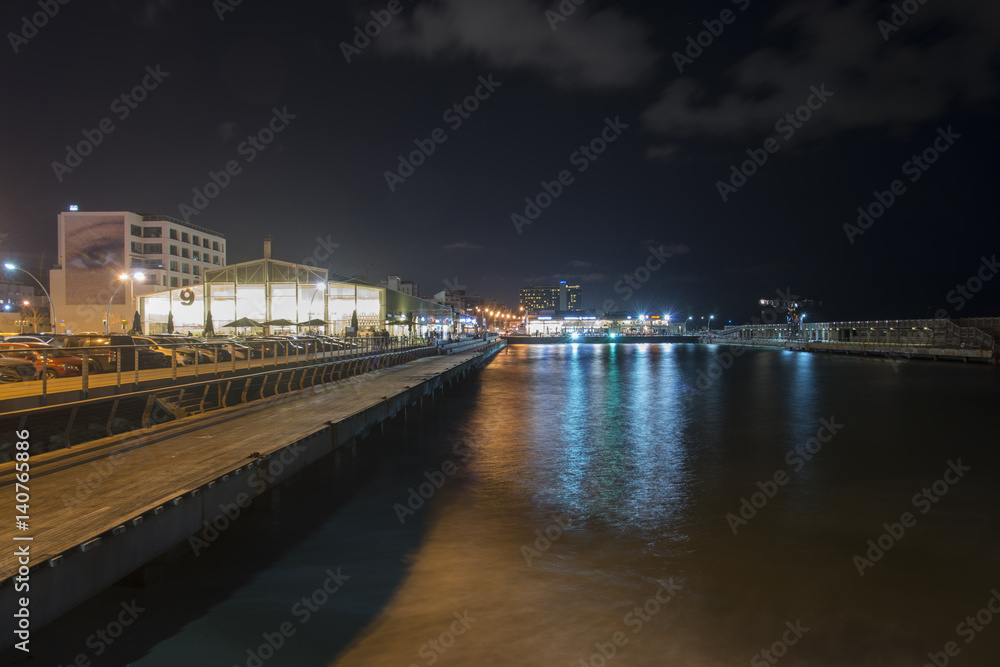 Tel Aviv port at night, Israel