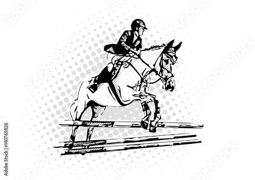 show jumping vector illustration