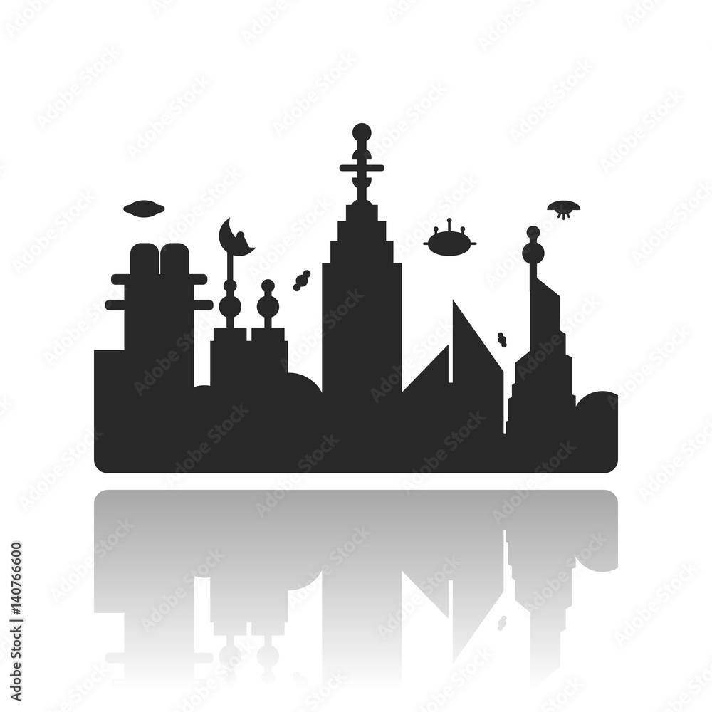 Vector illustration of futuristic city.