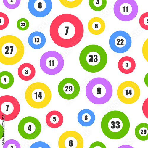 Lottery seamless pattern with game balls. 